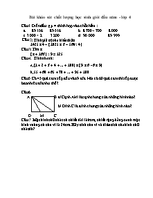 Đề khảo sát chất lượng đầu năm học sinh giỏi Toán Lớp 4