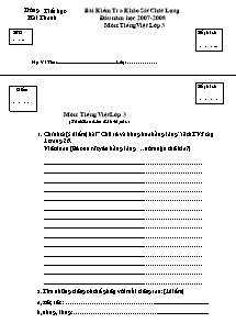 Đề khảo sát chất lượng đầu năm Tiếng việt Lớp 3 - Năm học 2007-2008 - Trường Tiểu học Hải Thanh