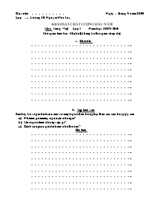 Đề khảo sát chất lượng đầu năm Tiếng việt Lớp 3 - Năm học 2009-2010 - Trường Tiểu học Nguyễn Nho Túy