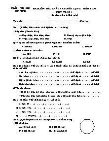 Đề khảo sát chất lượng đầu năm Toán Lớp 4 - Đề 2 - Trường Tiểu học Điệp Nông