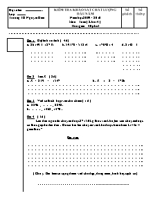 Đề khảo sát chất lượng đầu năm Toán Lớp 4 - Năm học 2009-2010 - Trường Tiểu học Nguyễn Hiền