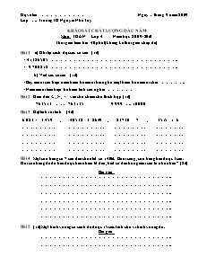 Đề khảo sát chất lượng đầu năm Toán Lớp 4 - Năm học 2009-2010 - Trường Tiểu học Nguyễn Nho Túy