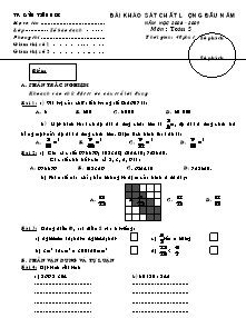 Đề khảo sát chất lượng đầu năm Toán Lớp 5 - Năm học 2008-2009