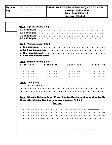 Đề khảo sát chất lượng đầu năm Toán, Tiếng việt Lớp 3 - Năm học 2008-2009