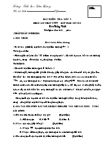 Đề khảo sát chất lượng đầu năm Toán, Tiếng việt Lớp 4 - Năm học 2009-2010 - Trường Tiểu học Lâm Động