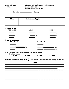 Đề khảo sát chất lượng đầu năm Toán, Tiếng việt Lớp 4 - Năm học 2009-2010 - Trường Tiểu học A Túc
