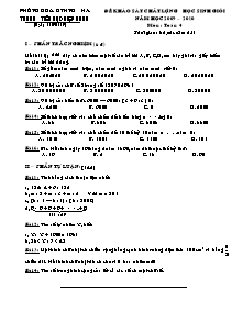 Đề khảo sát chất lượng học sinh giỏi Toán Lớp 4 - Năm học 2009-2010 - Trường Tiểu học Điệp Nông