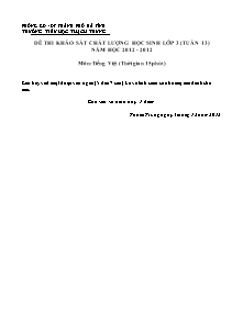 Đề khảo sát chất lượng học sinh Tiếng việt Lớp 3 - Năm học 2012-2013 - Trường Tiểu học Thạch Trung