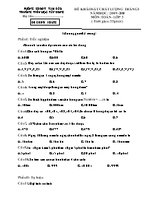 Đề khảo sát chất lượng tháng 3 Toán Lớp 3 - Năm học 2009-2010 - Trường Tiểu học Tân Đồng