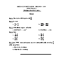 Đề khảo sát chất lượng tháng 4 Toán Lớp 4 - Năm học 2008-2009