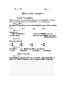 Đề khảo sát chọn học sinh giỏi môn Toán Khối 4