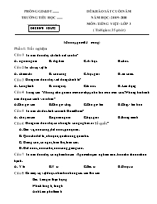 Đề khảo sát cuối năm Tiếng việt Lớp 3 - Năm học 2009-2010