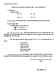 Đề khảo sát cuối năm Toán cấp Tiểu học - Năm học 2008-2009 - Trường Tiểu học Thạnh Lộc 2