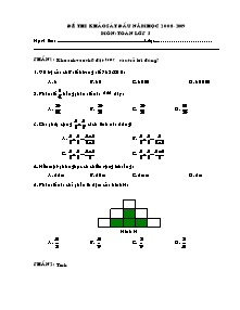 Đề khảo sát đầu năm Toán Lớp 3,5 - Năm học 2008-2009