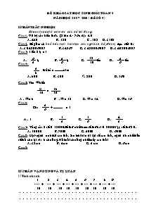 Đề khảo sát học sinh giỏi môn Toán Lớp 4 - Năm học 2007-2008