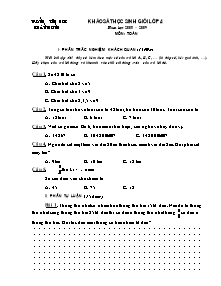 Đề khảo sát học sinh giỏi môn Toán Lớp 4 - Năm học 2008-2009 - Trường Tiểu học Xuân Thượng