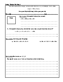 Đề khảo sát học sinh giỏi tháng 12 Toán Lớp 4 - Năm học 2013-2014 - Trường Tiểu học Gia Đông 2
