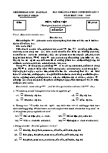 Đề khảo sát học sinh giỏi Tiếng việt Lớp 4 - Năm học 2008-2009 - Phòng GD&ĐT Lý Nhân