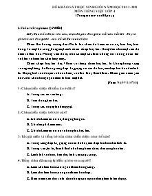 Đề khảo sát học sinh giỏi Tiếng việt Lớp 4 - Năm học 2011-2012
