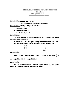 Đề khảo sát học sinh giỏi Toán Khối 4 - Năm học 2007-2008