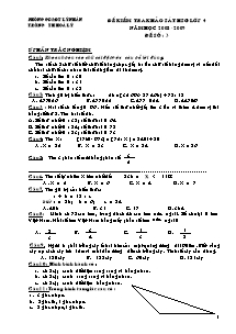 Đề khảo sát học sinh giỏi Toán Khối 4 - Năm học 2008-2009 - Trường Tiểu học Hòa Lý