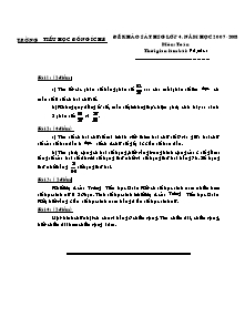 Đề khảo sát học sinh giỏi Toán Lớp 4 - Năm học 2007-2008 - Trường Tiểu học Đồng Ích B