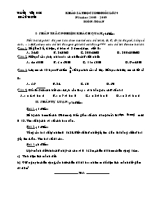 Đề khảo sát học sinh giỏi Toán Lớp 4 - Năm học 2008-2009 - Trường Tiểu học Xuân Thượng