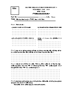 Đề khảo sát học sinh giỏi Toán Lớp 4 - Năm học 2009-2010 - Trường Tiểu học Sơn Long