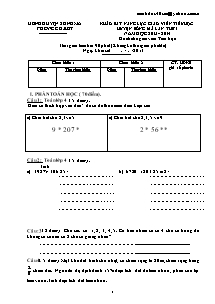 Đề khảo sát năng lực giáo viên Toán cấp Tiểu học - Năm học 2013-2014 - Phòng GD&ĐT Sông Mã