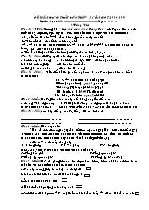Đề kiểm định chất lượng Toán, Tiếng việt Lớp 5 - Năm học 2006-2007