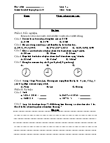 Đề kiểm tra chất lượng cuối năm Toán, Tiếng việt Lớp 2,3 - Trường Tiểu học A Túc