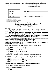 Đề kiểm tra chất lượng đầu năm Tiếng việt Lớp 4 - Năm học 2009-2010 - Trường Tiểu học Kinh Môn