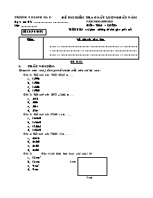 Đề kiểm tra chất lượng đầu năm Toán Lớp 4 - Năm học 2009-2010 - Trường Tiểu học Long Hà C