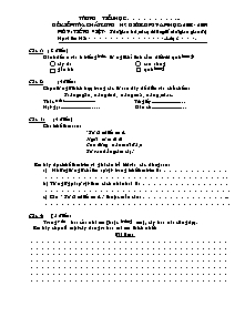 Đề kiểm tra chất lượng học sinh giỏi môn Tiếng việt Lớp 3 - Năm học 2008-2009
