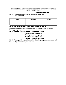 Đề kiểm tra chất lượng học sinh giỏi Tiếng việt Lớp 4 - Năm học 2009-2010