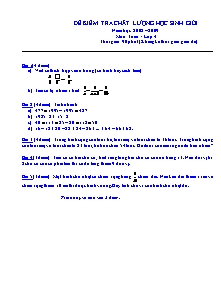 Đề kiểm tra chất lượng học sinh giỏi Toán Khối 4 - Năm học 2008-2009