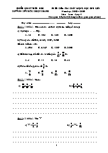 Đề kiểm tra chất lượng học sinh giỏi Toán Lớp 4 - Năm học 2008-2009 - Trường Tiểu học Thiệu Thành