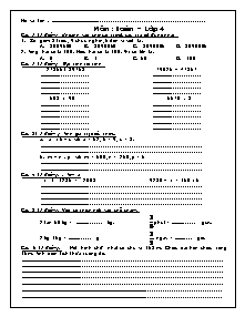 Đề kiểm tra chất lượng môn Toán Khối 4