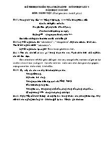 Đề kiểm tra chất lượng mũi nhọn Tiếng việt Lớp 4 - Năm học 2008-2009