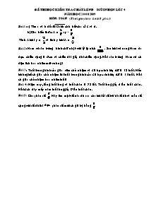 Đề kiểm tra chất lượng mũi nhọn Toán Lớp 4 - Năm học 2008-2009