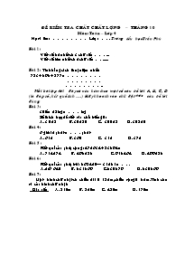 Đề kiểm tra chất lượng tháng 10 Toán, Tiếng việt Lớp 4,5 - Trường Tiểu học Trần Phú