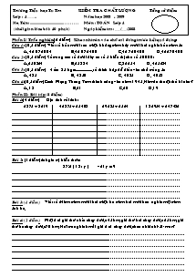 Đề kiểm tra chất lượng Toán, Tiếng việt Lớp 4 - Năm học 2008-2009 - Trường Tiểu học Tu Tra