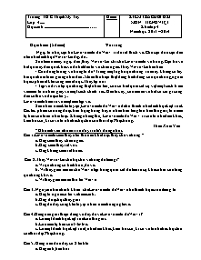 Đề kiểm tra cuối học kì I Các môn Lớp 4 - Năm học 2013-2014 - Trường Tiểu học C Thạnh Mỹ Tây