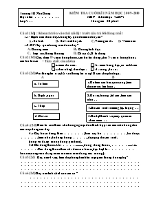 Đề kiểm tra cuối học kì I Các môn Lớp 5 - Năm học 2009-2010 - Phan Thị Thanh Nga