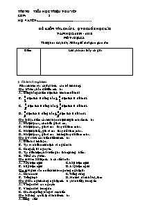 Đề kiểm tra cuối học kì I Địa lí Lớp 5 - Năm học 2009-2010 - Trường Tiểu học Triệu Nguyên