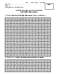 Đề kiểm tra cuối học kì I Lớp 4 - Năm học 2008-2009 - Trường Tiểu học Phan Chu Trinh