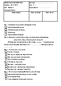 Đề kiểm tra cuối học kì I môn Địa lí Lớp 4 - Năm học 2013-2014