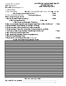 Đề kiểm tra cuối học kì I Tiếng việt Lớp 3 - Năm học 2009-2010 - Trường Tiểu học Vạn Phúc