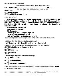 Đề kiểm tra cuối học kì I Tiếng việt Lớp 3 - Năm học 2009-2010 - Phòng GD&ĐT Quế Phong