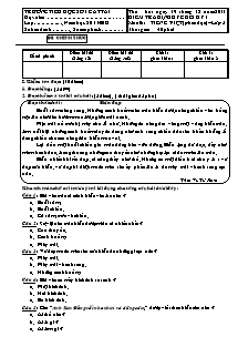 Đề kiểm tra cuối học kì I Tiếng việt Lớp 3 - Năm học 2011-2012 - Trường Tiểu học số 1 Cát Tài